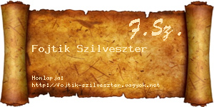 Fojtik Szilveszter névjegykártya