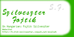 szilveszter fojtik business card